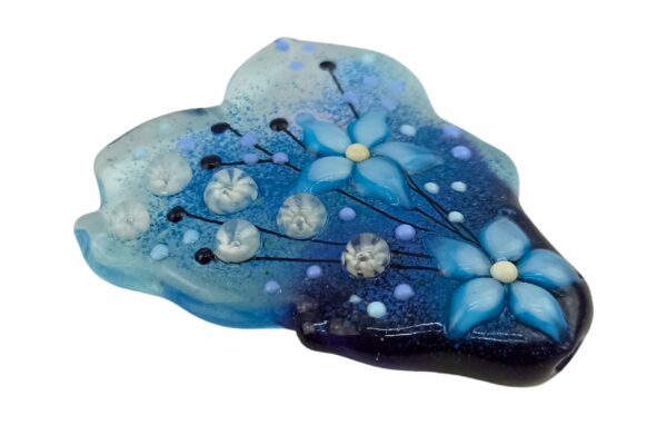 Pikalda_beads : Handmade lampwork 1 glass focal bead tree sea ocean 'Aqua Garden' SRA
