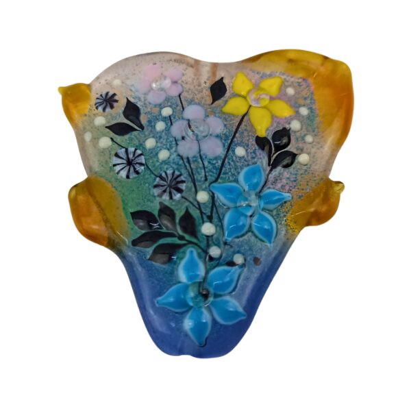 Pikalda_beads : Handmade lampwork 1 glass focal bead sea ocean 'Dawn Garden' SRA