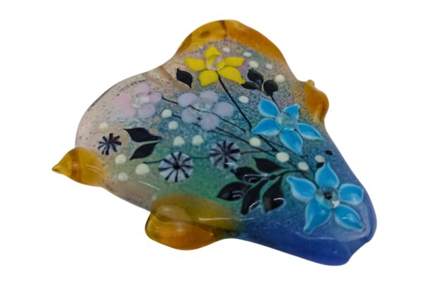 Pikalda_beads : Handmade lampwork 1 glass focal bead sea ocean 'Dawn Garden' SRA